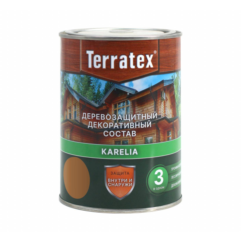 Состав зашитный для дерева Terratex декоративный орех 1л/0,75кг